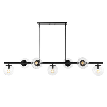 Luca Parisian 45.5" Modern Glam Iron Globe Linear LED Pendant